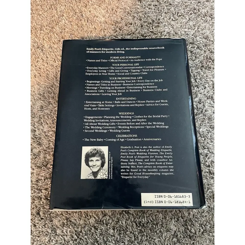 Emily Posts Etiquette Book 14th Edition HC 1984 Vintage Classic Guide To Modern